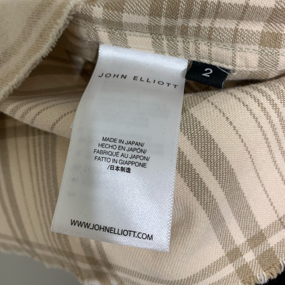 🔥 John Elliott Hemi Oversized Beige Flannel Shirt Medium NEW - Picture 9 of 10